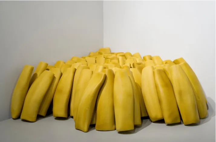 figures in this piece were created and installed in such a way that they were literally crushing 