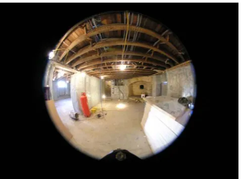 FIGURE 4: Fisheye image of the building interior 