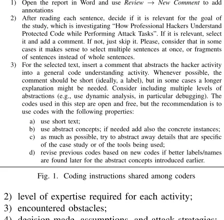Fig. 1. Coding instructions shared among coders