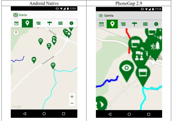 Figure 5.6: Gemla Android - Resizing bug. 