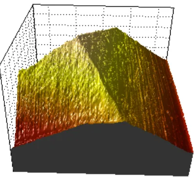 Figure 3.10: Images of cube-corner diamond tip used in nanoindentation experiments