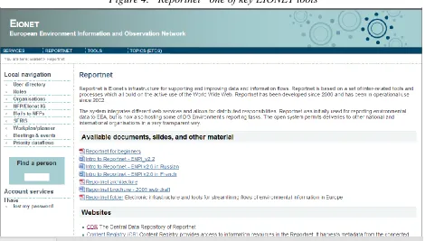 Figure 4. “Reportnet” one of key EIONET tools12 