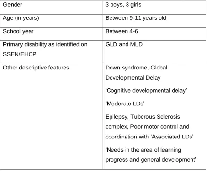 Table 3.1: Demographic information about participants 