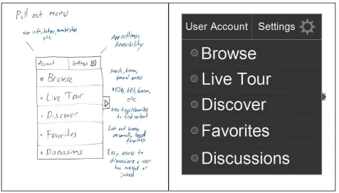 Figure 3 – Pull-out Menu Design 