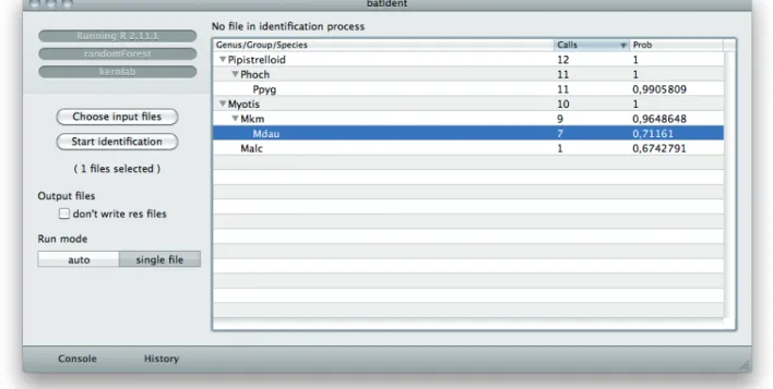 Figure 8: Analysis results of a file displayed in batIdent