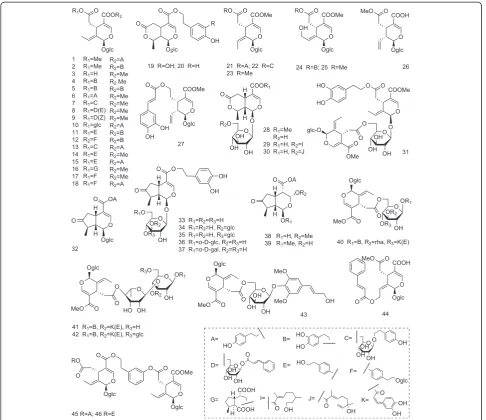 Figure 1 The structures of iridoids from the genus Syringa.