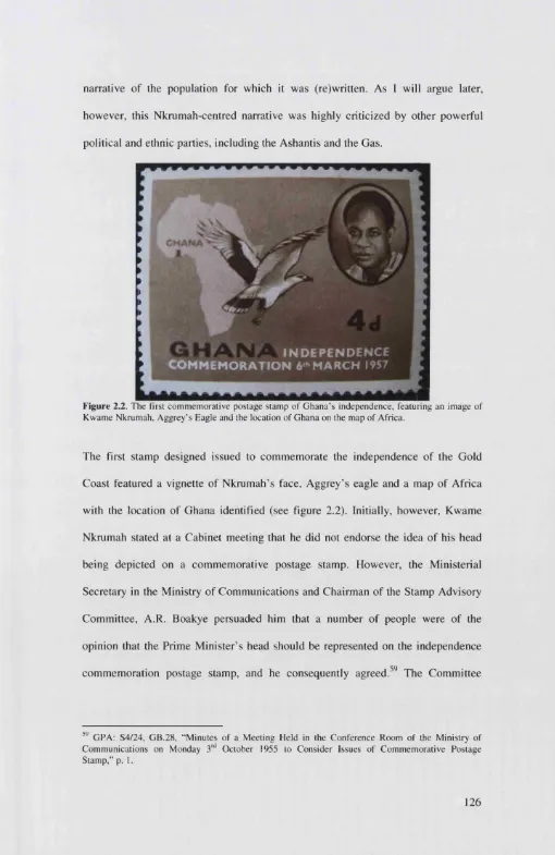 Figure 2.2. The first commemorative postage stamp of Ghana’s independence, featuring 
