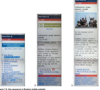 Figure 7.9. Use sequence in Reuters mobile website 