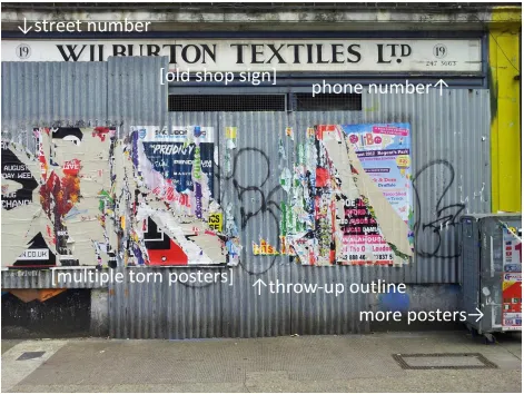 Figure 1. Written texts are image signs, not just language signs. London, Spitalfields, November 