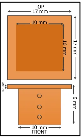 Figure 5: Pool boiling chip diagram (not to scale). 
