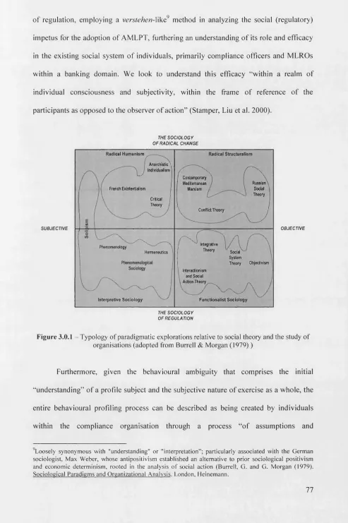 Figure 3.0.1 -  Typology of paradigmatic explorations relative to social theory and the study of 