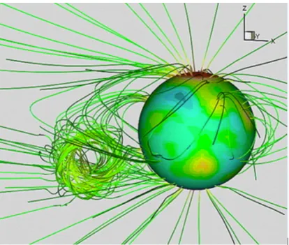 Figure 1.1: CME carrying the Sun’s magnetic ﬁeld. This ﬁgure froma space physics article by Zhou et al