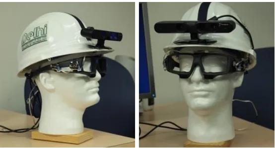 Figure 3.2: Head mounted capture rig: an SMI eye tracker with a rigidlypositioned RGB-D sensor.
