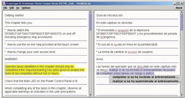 Figure 2.2: The Transtype 2 CAT interface (image from Casacuberta et al. (2009))
