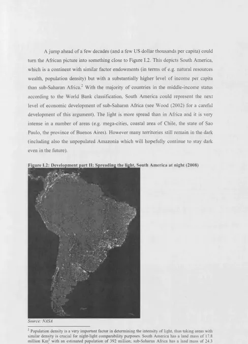 Figure 1.2: Development part 11: Spreading the light, South America at night (2008)