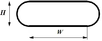 Fig. 1. Geometry cross section of a flat tube 