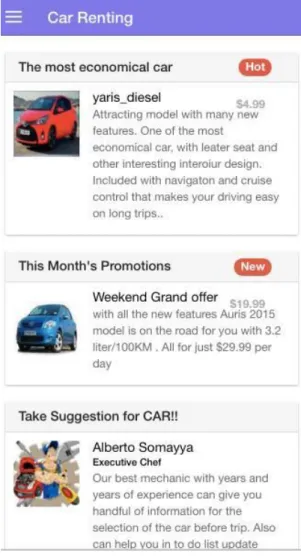 Figure 10: Home page of car renting application 