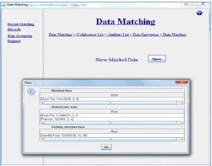 Figure 12: Snapshot of showing matching result in our system 