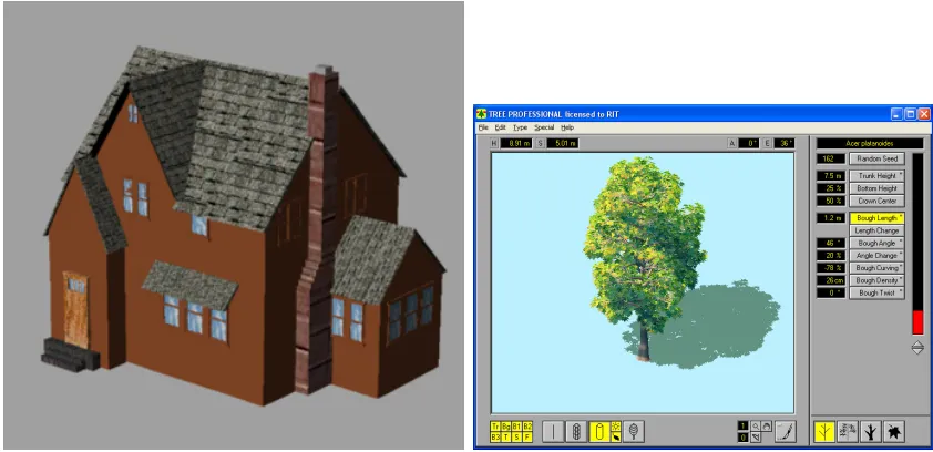 Figure 1.2: Object models generated by external software packages for inclusion in aDIRSIG simulated environment.