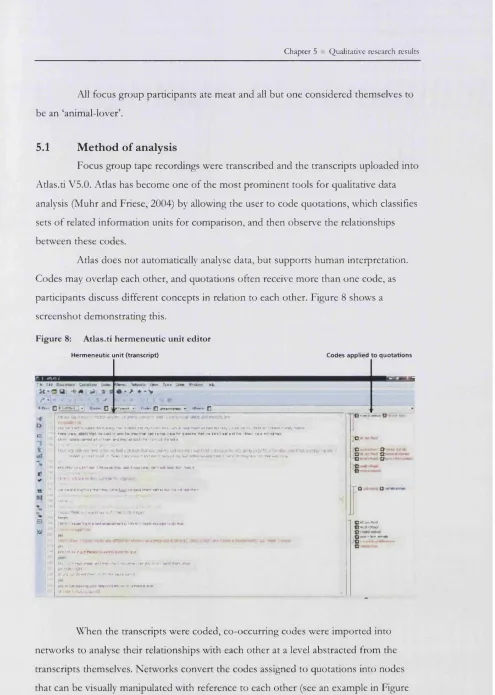 Figure 8: Atlas.ti hermeneutic unit editor