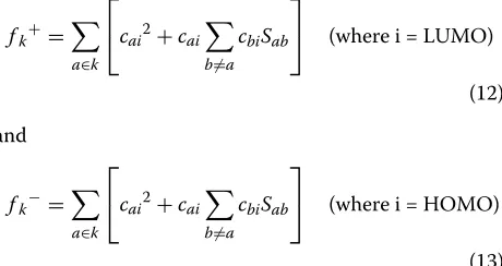 Table 1 HOMO and LUMO orbital energies (in eV),ionization potentials I and electron affinities A (in eV), andglobal electronegativity χ, total hardness η, and globalelectrophilicity ω of Naringenin calculated with the M06,M06L, M06-2X and M06-HF density functionals and theMIDIY basis set