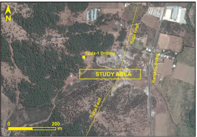 Figure 6. Location of the study field (modified from Google Earth).