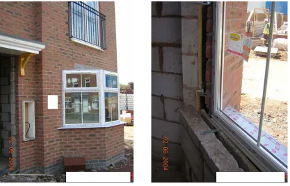 Figure 3.50  Door opening in steel frame construction (as constructed) compared with robust detail 7.06