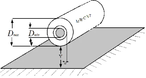Fig. 1.  Structure of MWCNT on a ground plane  