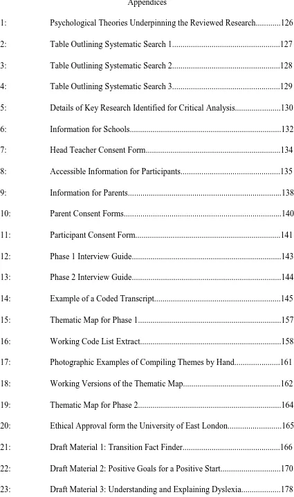 Table Outlining Systematic Search 1....................................................127 