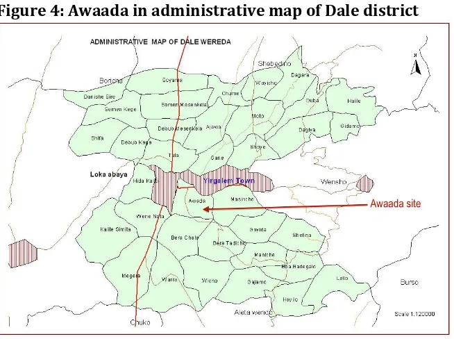 Figure 
  4: 
  Awaada 
  in 
  administrative 
  map 
  of 
  Dale 
  district 
  