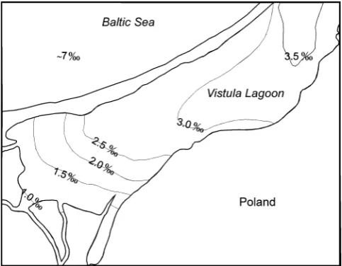 Fig. 2 Salinity of the Polish part of the Vistula Lagoon