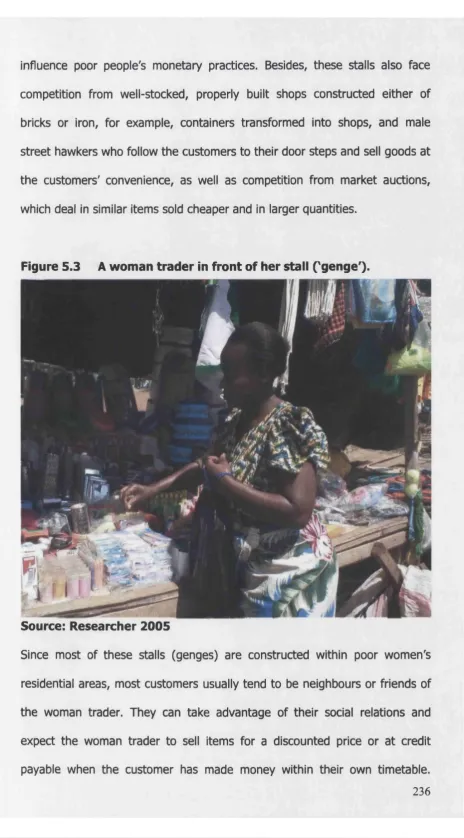 Figure 5.3 A woman trader in front of her stall f  genge').