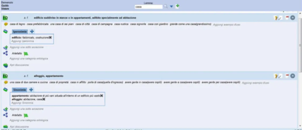 Fig. 2.3 The interface of Senso Comune