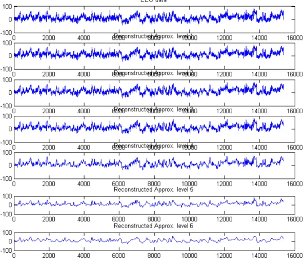 Figure 3.5: Level-6 Multiresolution Analysis of EEG time series.