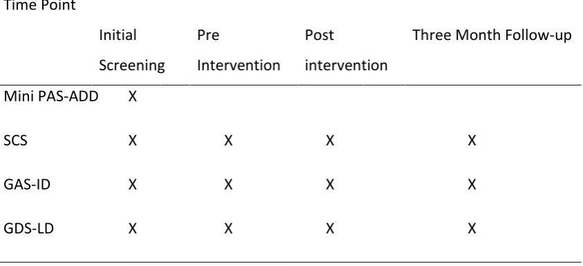 Table 3.2. Timing of Measures. 