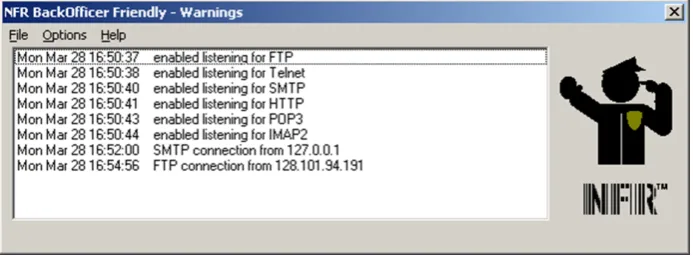 Fig. 1. Screen Display from BackOfficer Friendly 