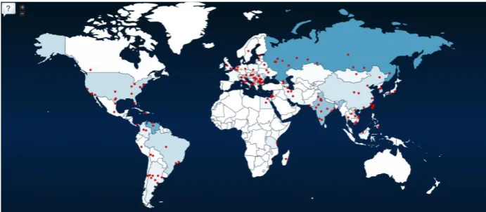 Fig. 8. Live map of attacks 