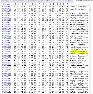 Figure 12: Firefox on Linux Winhex analysis Screenshot