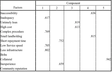 Table 12: Rotated component matrix  