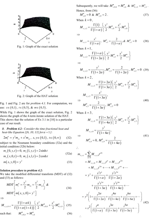 Fig. 1: Graph of the exact solution 