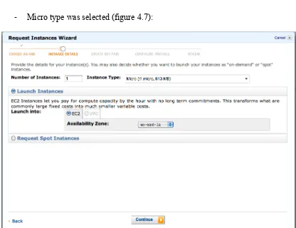 Figure 4.7: Choosing the number and the type of the instance 