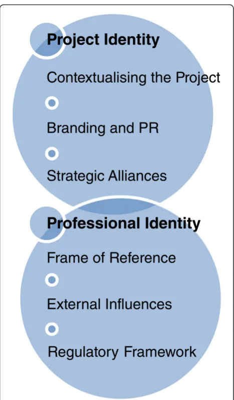 Fig. 1 Factors influencing project identity and professional identifywithin higher education development projects