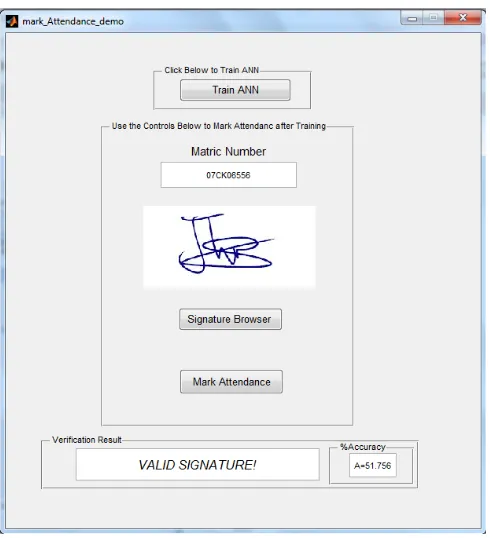 Fig.   13: ANN training and attendance marking GUI   