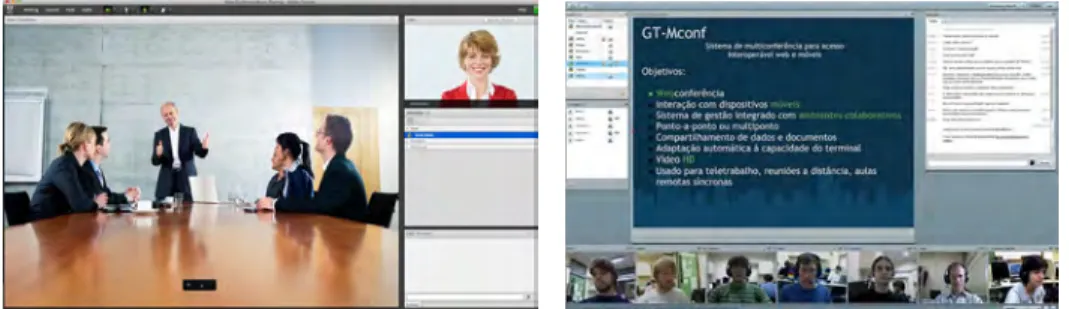 Fig. 5. Adobe connect and BigBlueButton web videoconference systems 