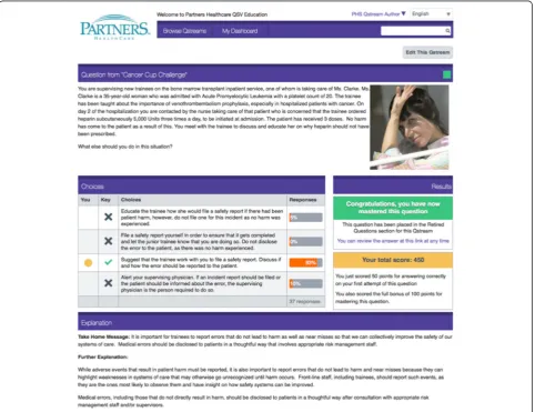 Fig. 1 An example Qstream case from the Qstream: Cancer Cup Challenge