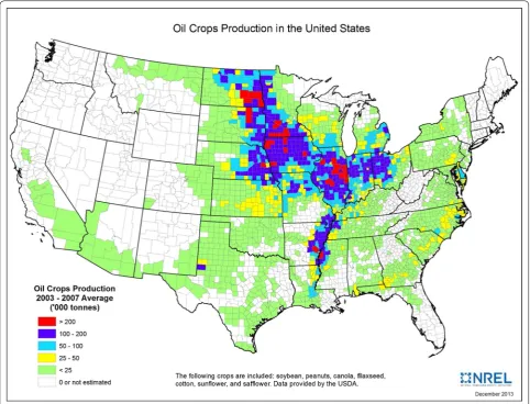 Fig. 2 Oil crops production in the US (2003–2007 average)