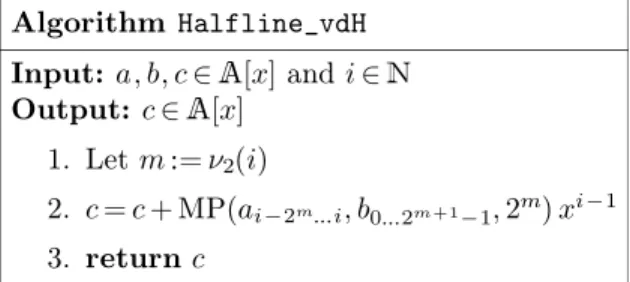 Fig. 2. van der Hoeven’s half-line multiplication with middle product