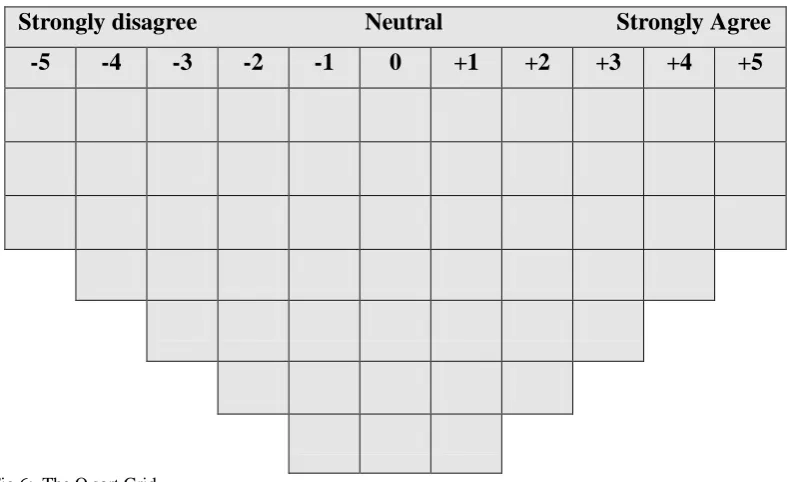 Fig 6:  The Q sort Grid 