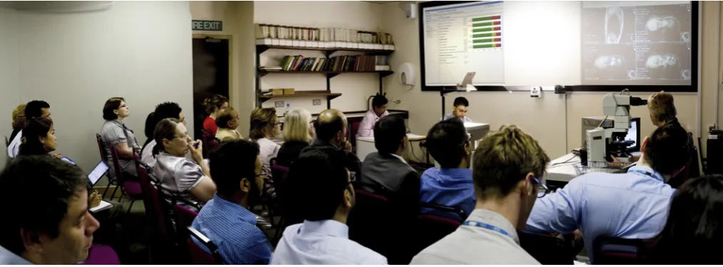 Figure 1MATE (Multidisciplinary meeting Assistant and Treatment sElector) in use at Royal Free breast multidisciplinary teammeeting.