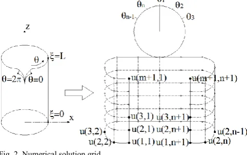 Fig. 2. Numerical solution grid 